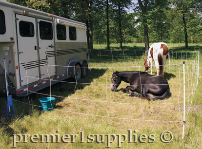 While on the trail, keep your horse(s) fenced in to prevent riderless wanderings