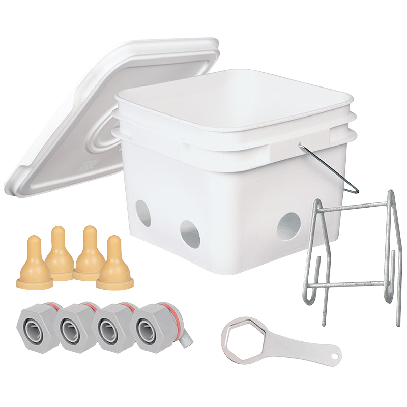2 Gallon Bucket Kit with 4 Teat Units & Latex Teats
