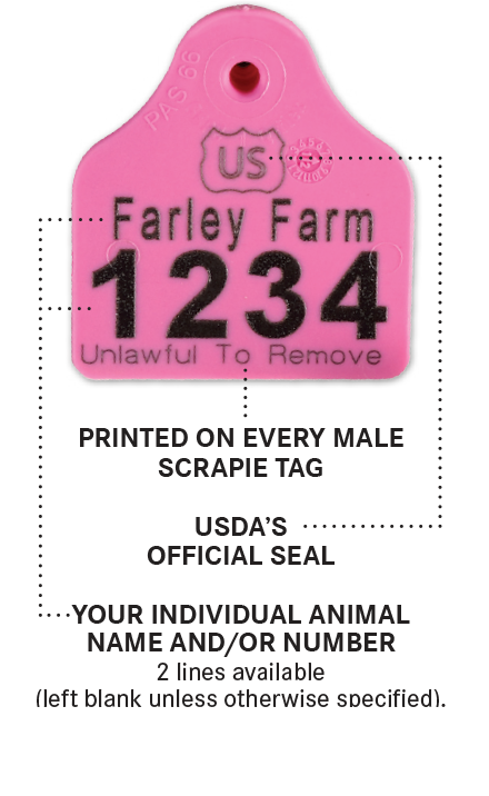 Ear Tags for USDA Scrapie Eradication Program