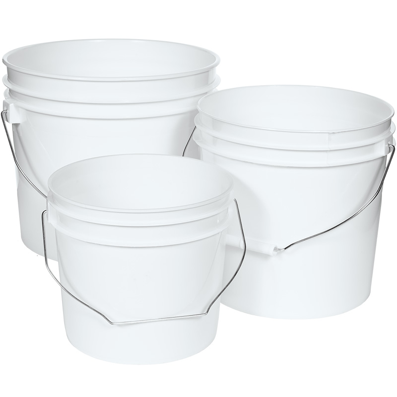 2 Gallon/8 Liter 30 Series White HDPE Square Pail with Handle