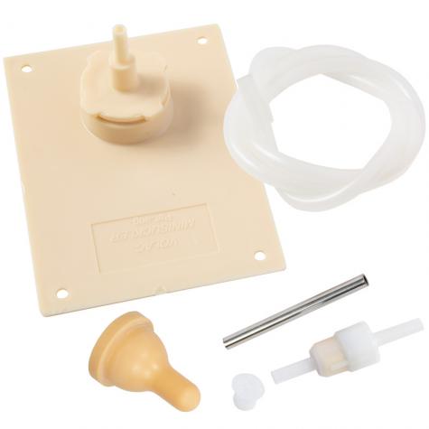 Single Plate Assembly Teat Unit Kit. Includes: Single plate, 1 latex teat, 1 rubber hose, 39", 1 filter, 1 one-way valve and 1 weighted end pipe.