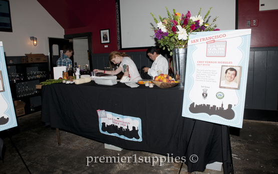 Chef Vernon Morales and assistant doing some final touches before crowd comes through the doors.